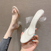 Women's Transparent Summer Crystal For Outdoor Heels